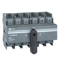 Рубильник 80A 3P реверсивный c рукояткой управления для прямой установки TwinBlock EKF tb-s-80-3p-rev