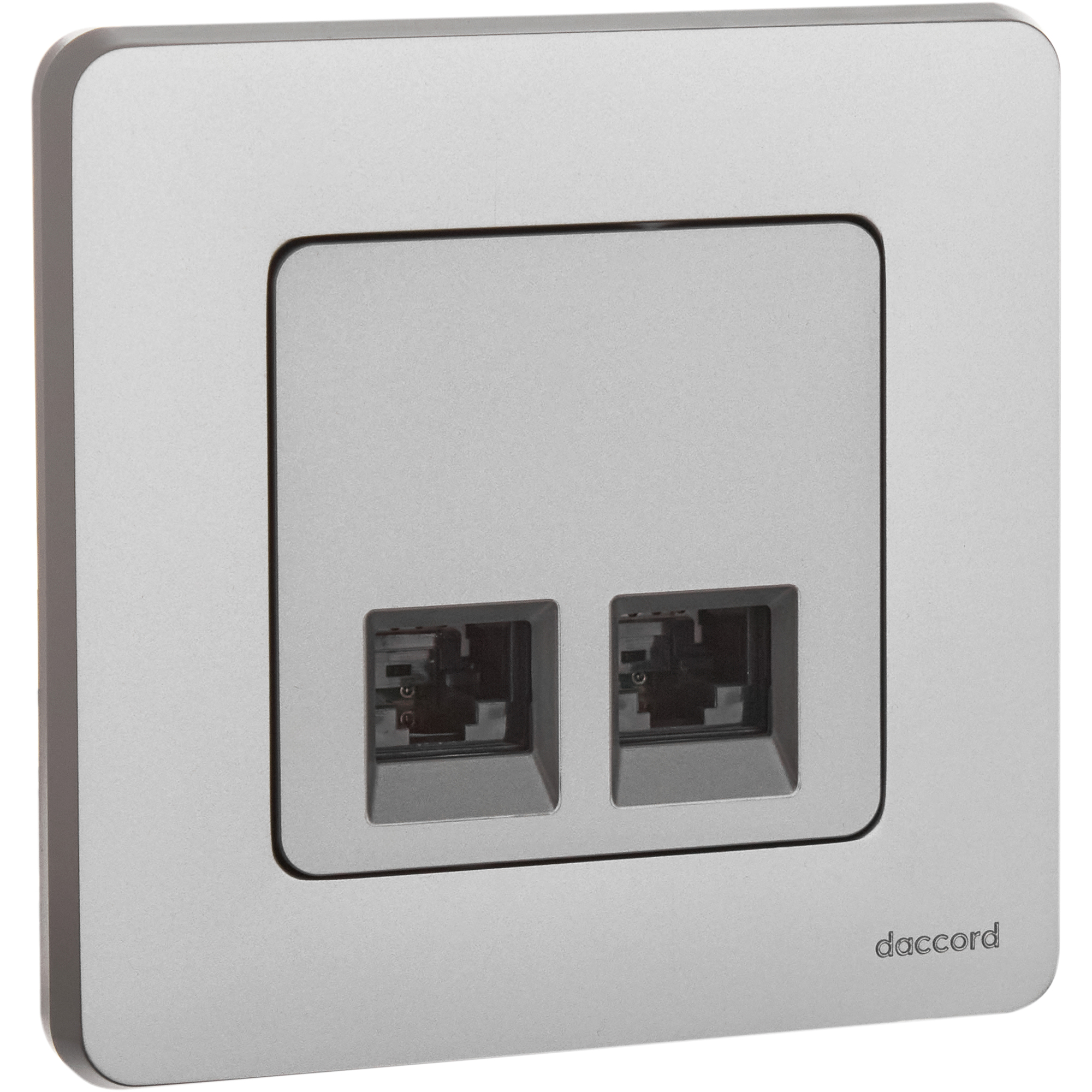 Розетка компьютерная двойная RJ45 категория 5Е UTP алюминий INSPIRIA IEK 673837