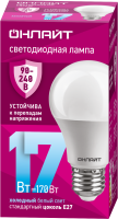 Лампа светодиодная 17вт OLL-A60-17-230-6.5K-E27 ОНЛАЙТ 90404 31986