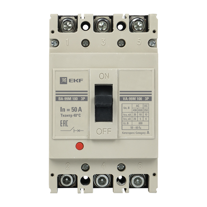 Выключатель автоматический ВА-99М 100/50А 3P 35кА PROxima EKF mccb99-100-50m