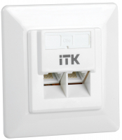 Розетка информационная внутренняя RJ45 кат. 5Е UTP 2 порта ITK CS2-1C5EU-2-1