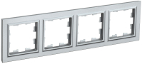 BRITE Рамка 4 поста РУ-4-БрА алюминий IEK BR-M42-K47