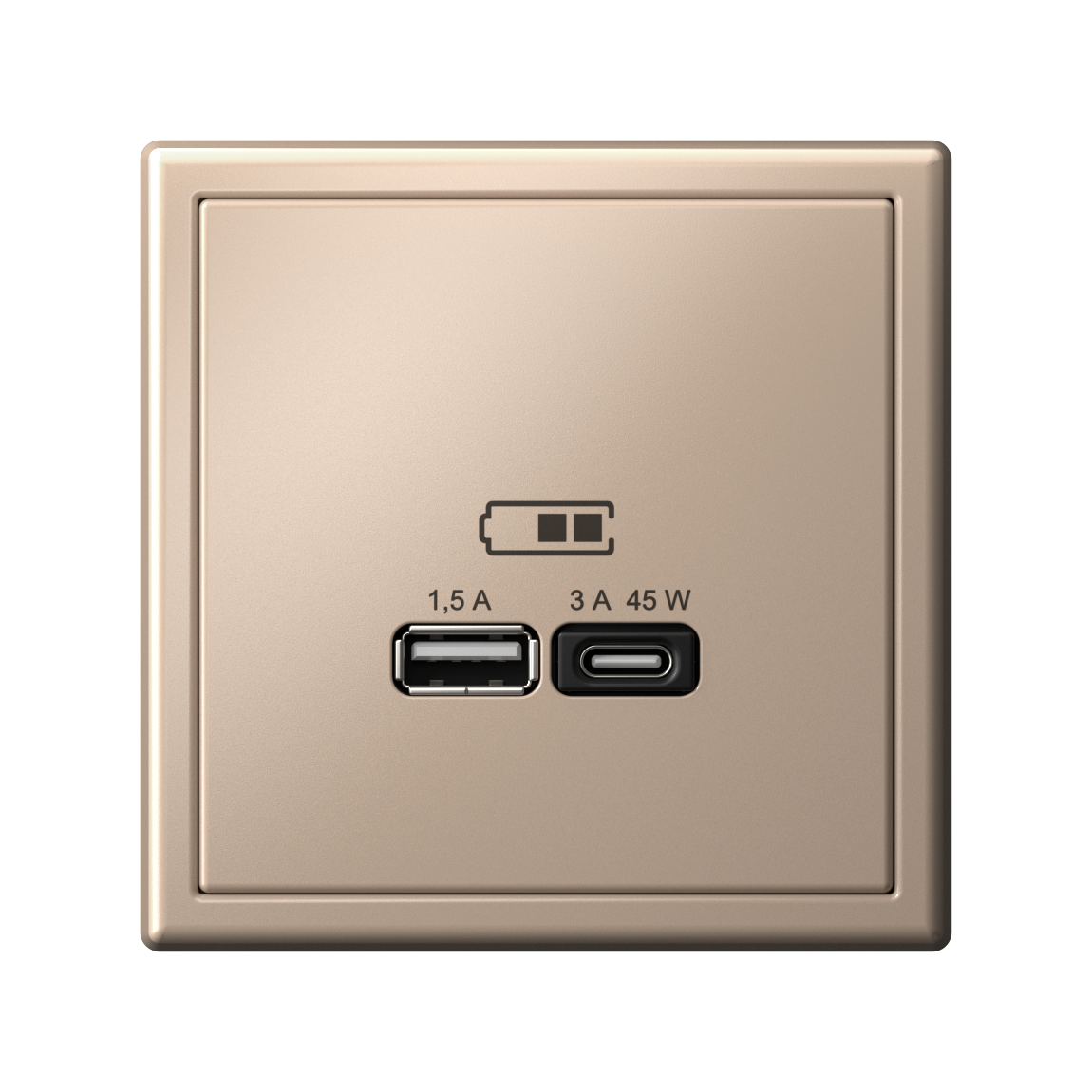 ARTGALLERY USB розетка A + тип-C 45Вт высокоскор.заряд. QC, PD, механизм, песочный Systeme Electric GAL001229