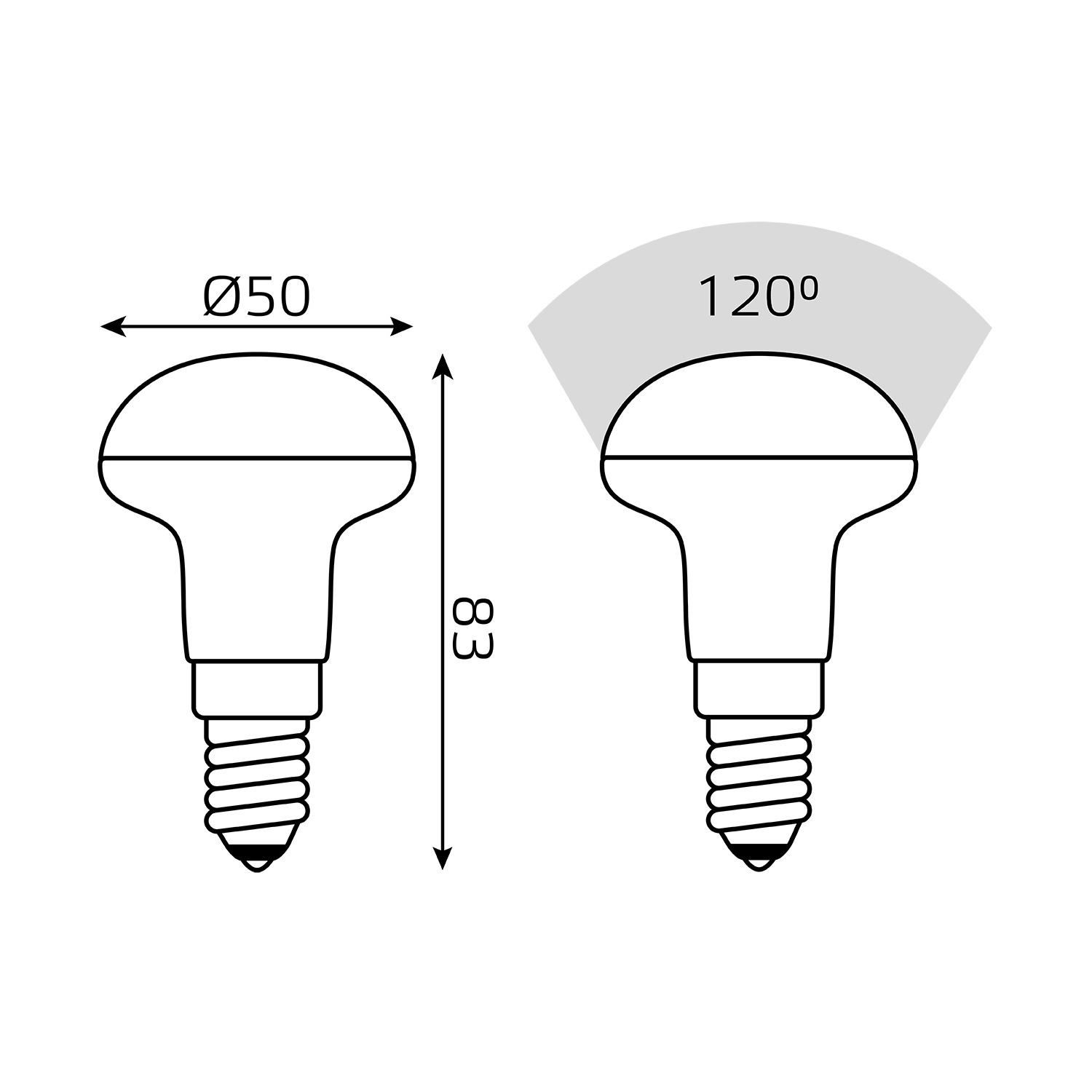 Лампа светодиодная LED 6 Вт 450 лм 4100К грибок R50 нейтральный E14 AC 220В Elementary GAUSS 63126