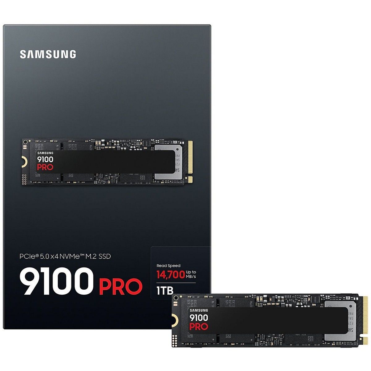 Накопитель SSD M.2 2280 1ТБ  9100 PRO Black, PCIe 5.0 x4, NVMe, 3D NAND, 14700/13300 Мб/с Samsung MZ-VAP1T0BW 198394