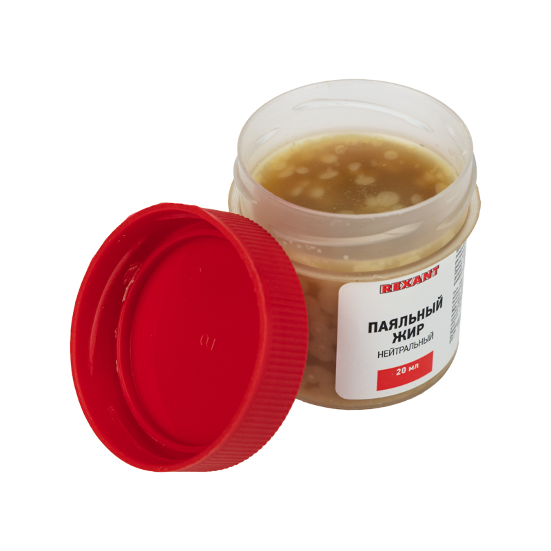 Флюс для пайки, паяльный жир НЕЙТРАЛЬНЫЙ, 20 мл, банка REXANT 09-3665