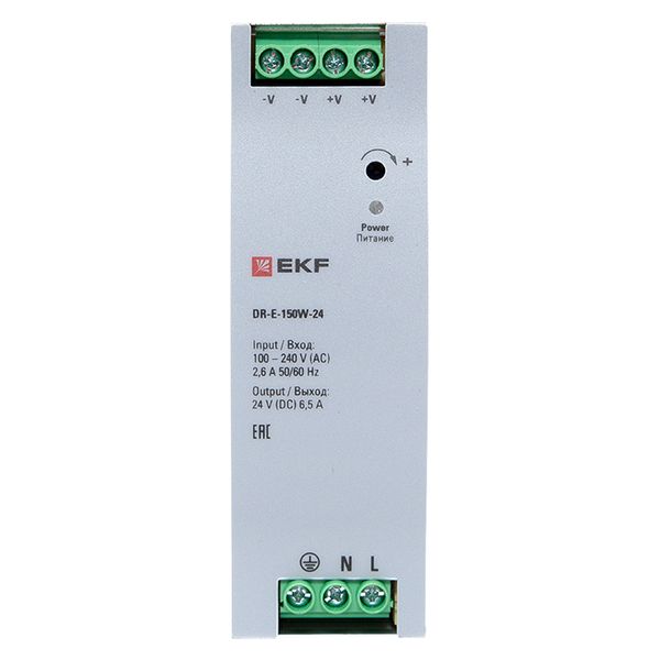Блок питания на дин рейку 150 вт, 220 В AC /24 В DC EKF DR-E-150W-24
