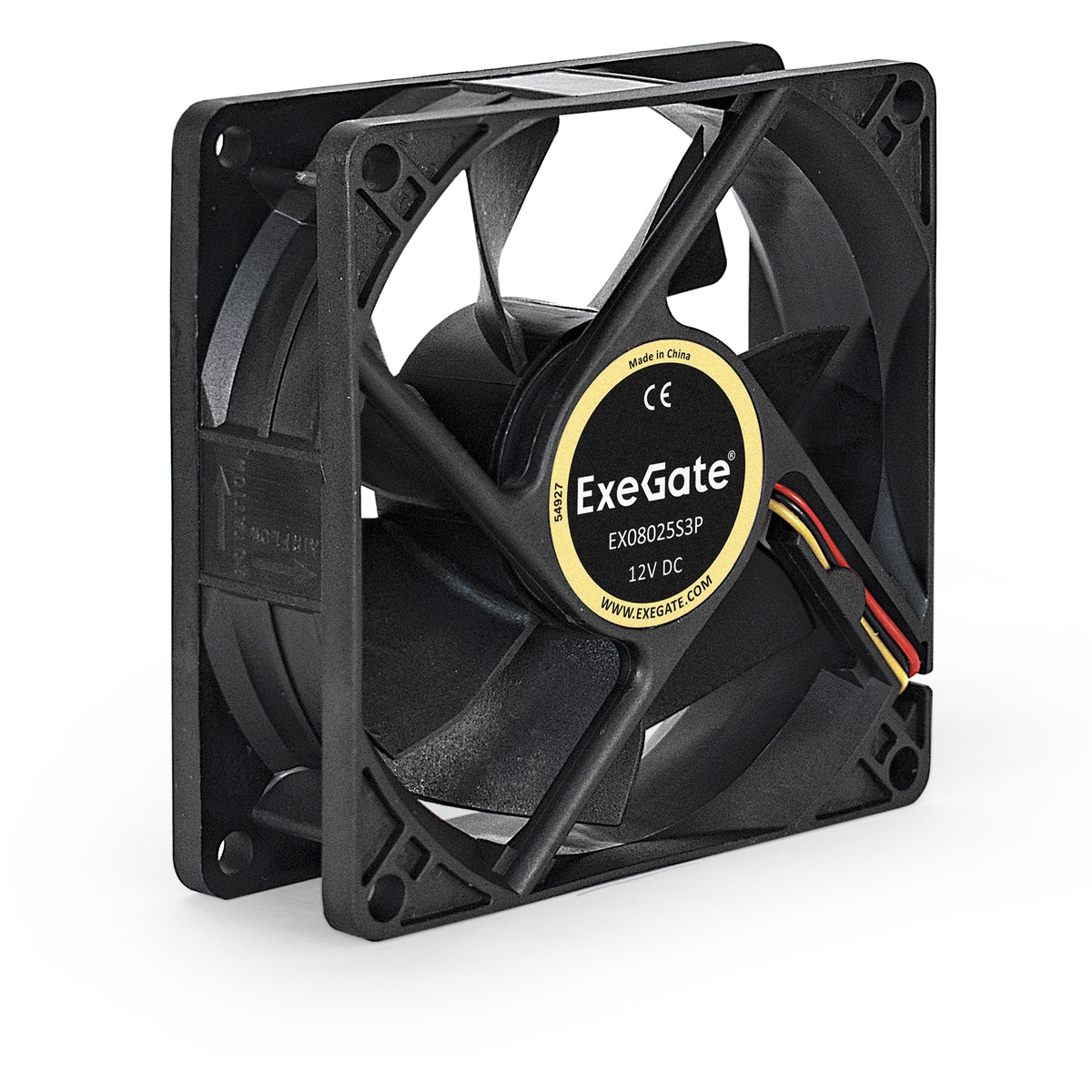 Вентилятор для корпуса 12В DC, 80x80x25 мм, 3pin, 2200RPM, 22dBA, подшипник скольжения ExeGate EX283377RUS