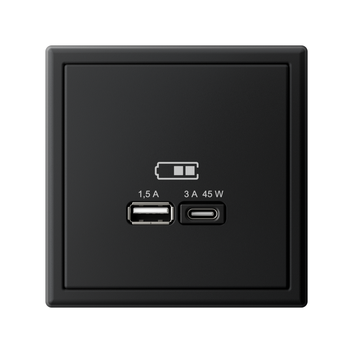 ARTGALLERY USB розетка A + тип-C 45Вт высокоскор.заряд. QC, PD, механизм, карбон Systeme Electric GAL001029