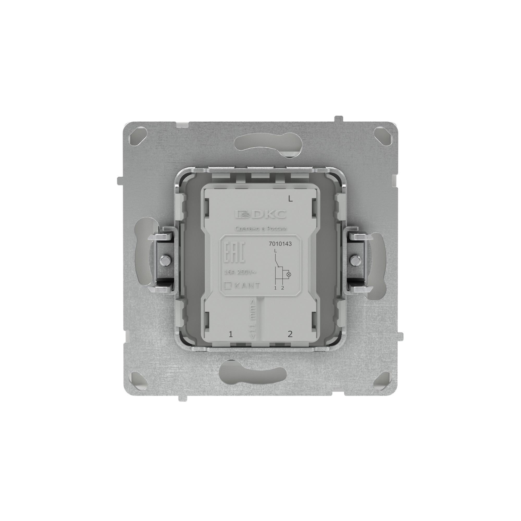 Переключатель одноклавишный с подсветкой, KANT, белый песок DKC 7010143