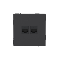 Компьютерная розетка RJ-45 без шторки, кат.5е двойная, KANT, черный уголь DKC 7012664