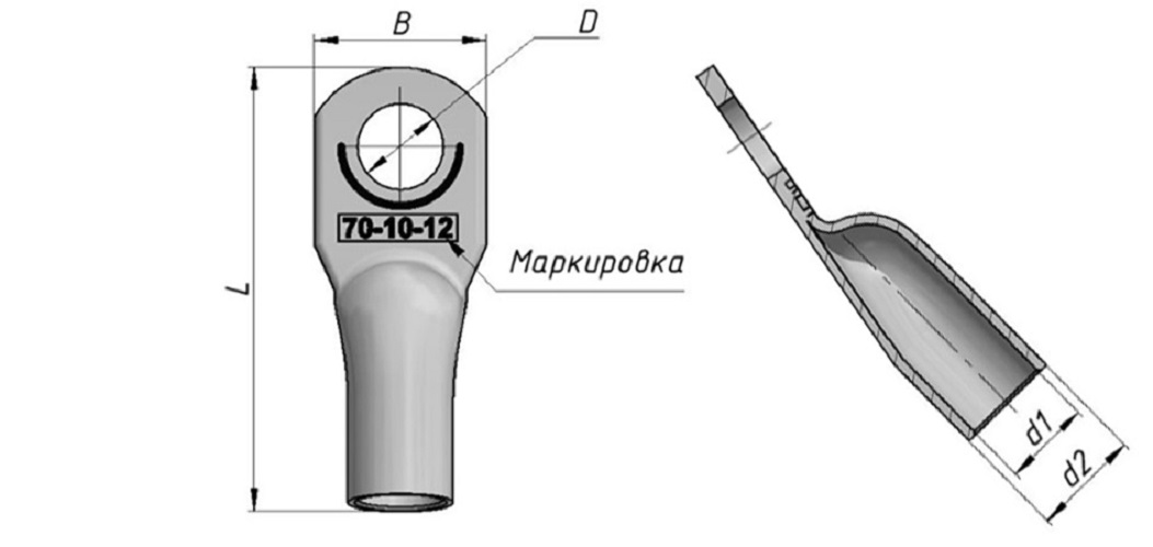 Наконечник алюминиевый ТА 35-10-8  ГОСТ 9581-80  ЗЭТАРУС АО "ЗЭТА" zeta10412