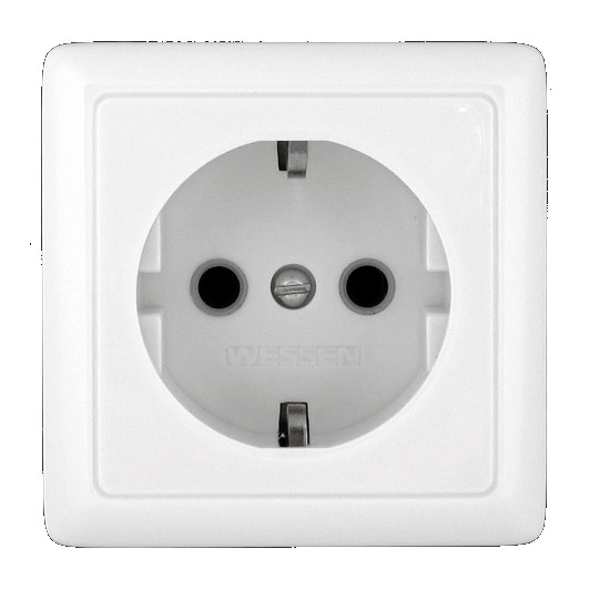 ХИТ Розетка с заземлением наружная 250В 16А белая Systeme Electric RA16-133-B