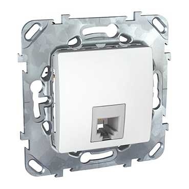 UNICA Розетка телефонная 1хRJ11 в рамку белая 4 контакта Schneider Electric MGU5.492.18ZD