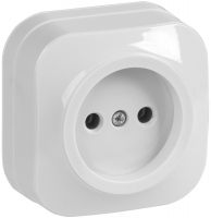 GLORY Розетка одноместная наружная без заземления белая IEK ERH10-K01-10