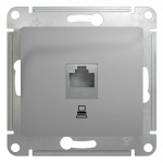 GLOSSA Розетка компьютерная RJ45 категория 5е в рамку алюминий Systeme Electric GSL000381K