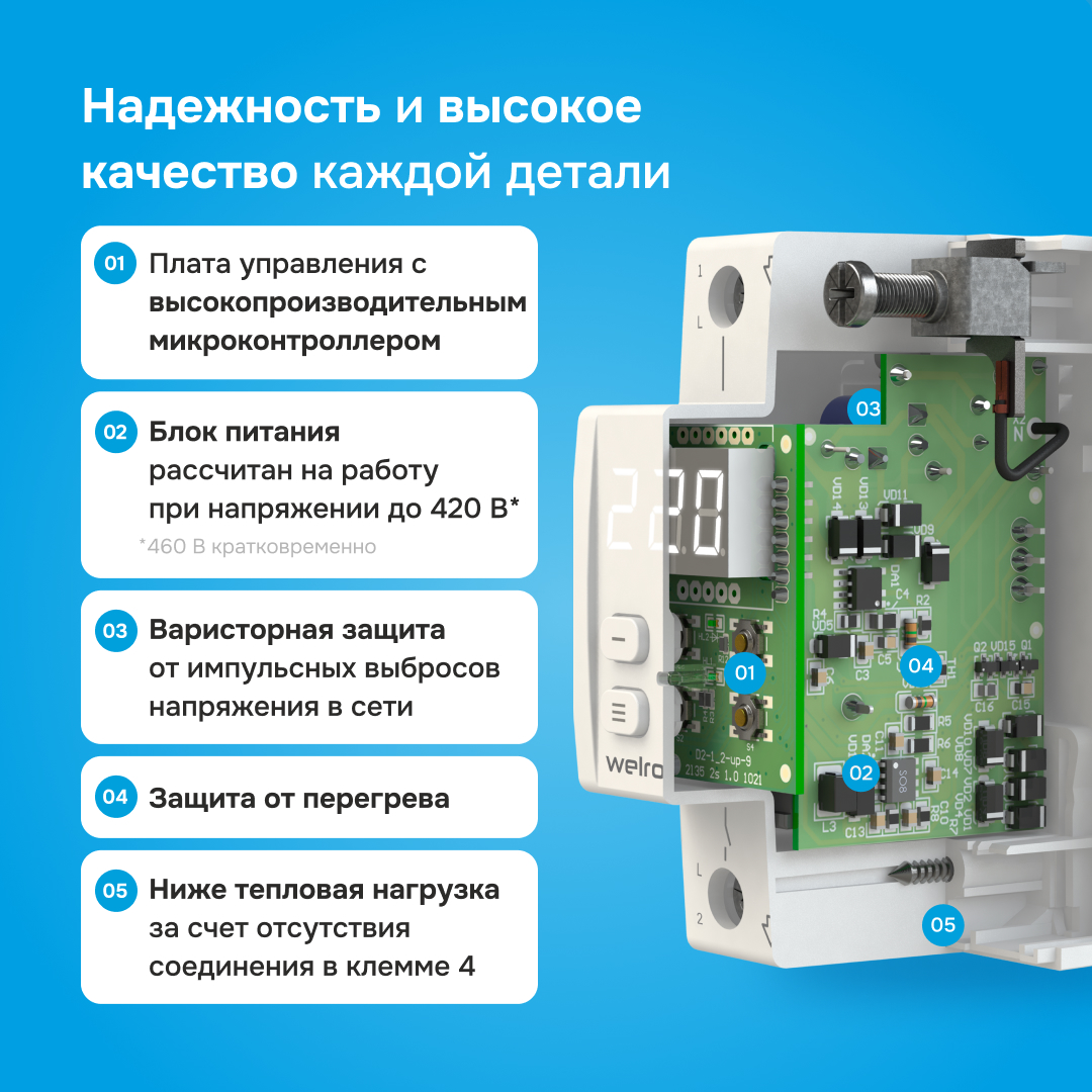 Реле напряжения Welrok D2-32 WELROK 4660251140076