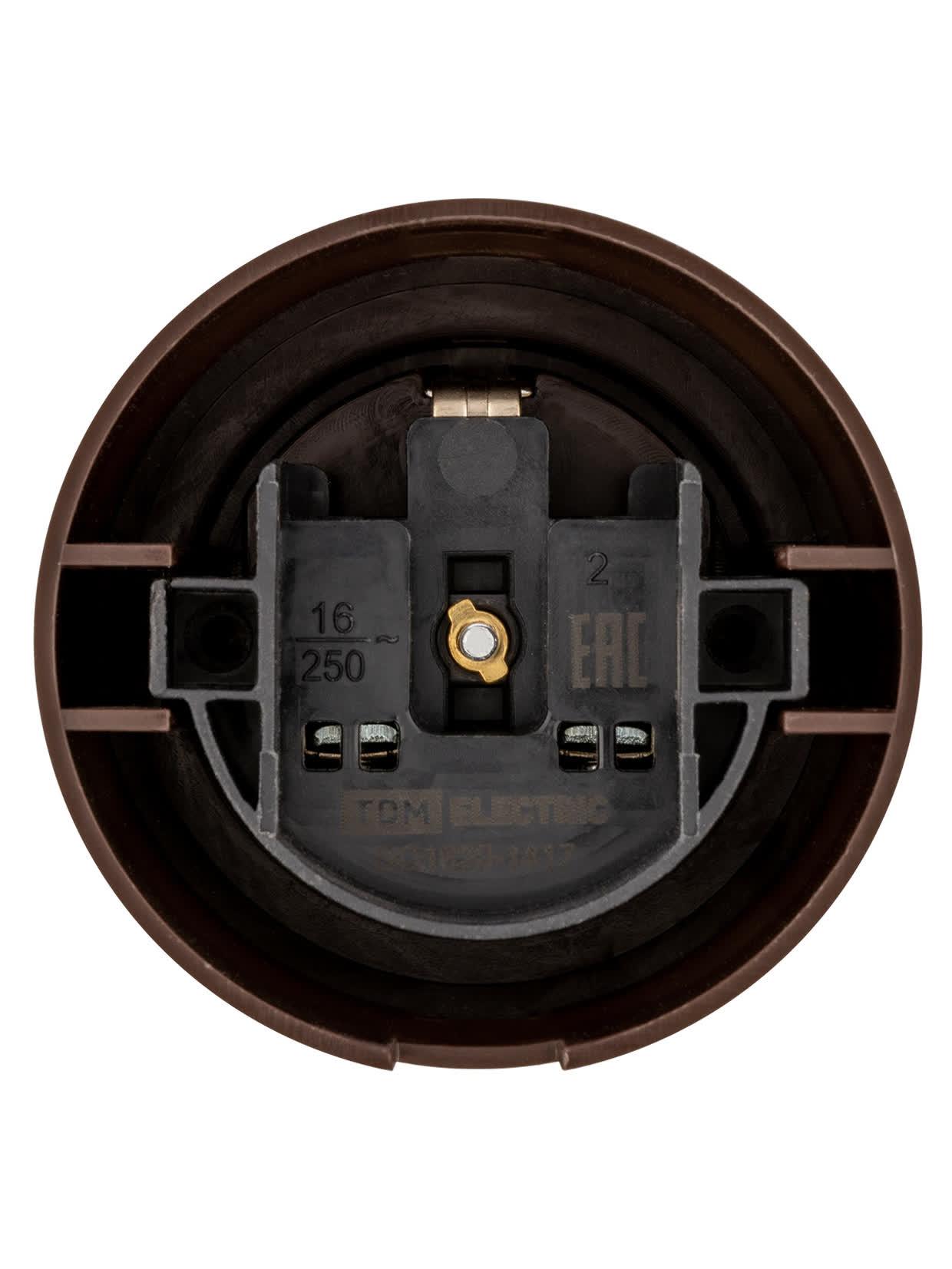 Розетка 2П+З 16А 250В коричневая «Виви» TDM TDM ELECTRIC SQ1820-1417