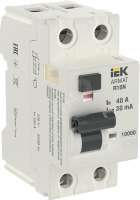 Выключатель дифференциального тока R10N (УЗО) 2п 40А 30мА тип A IEK AR-R10N-2-040A030