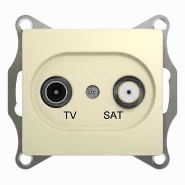 GLOSSA Розетка телевизионная TV-SAT одиночная в рамку 1дБ бежевая Systeme Electric GSL000297