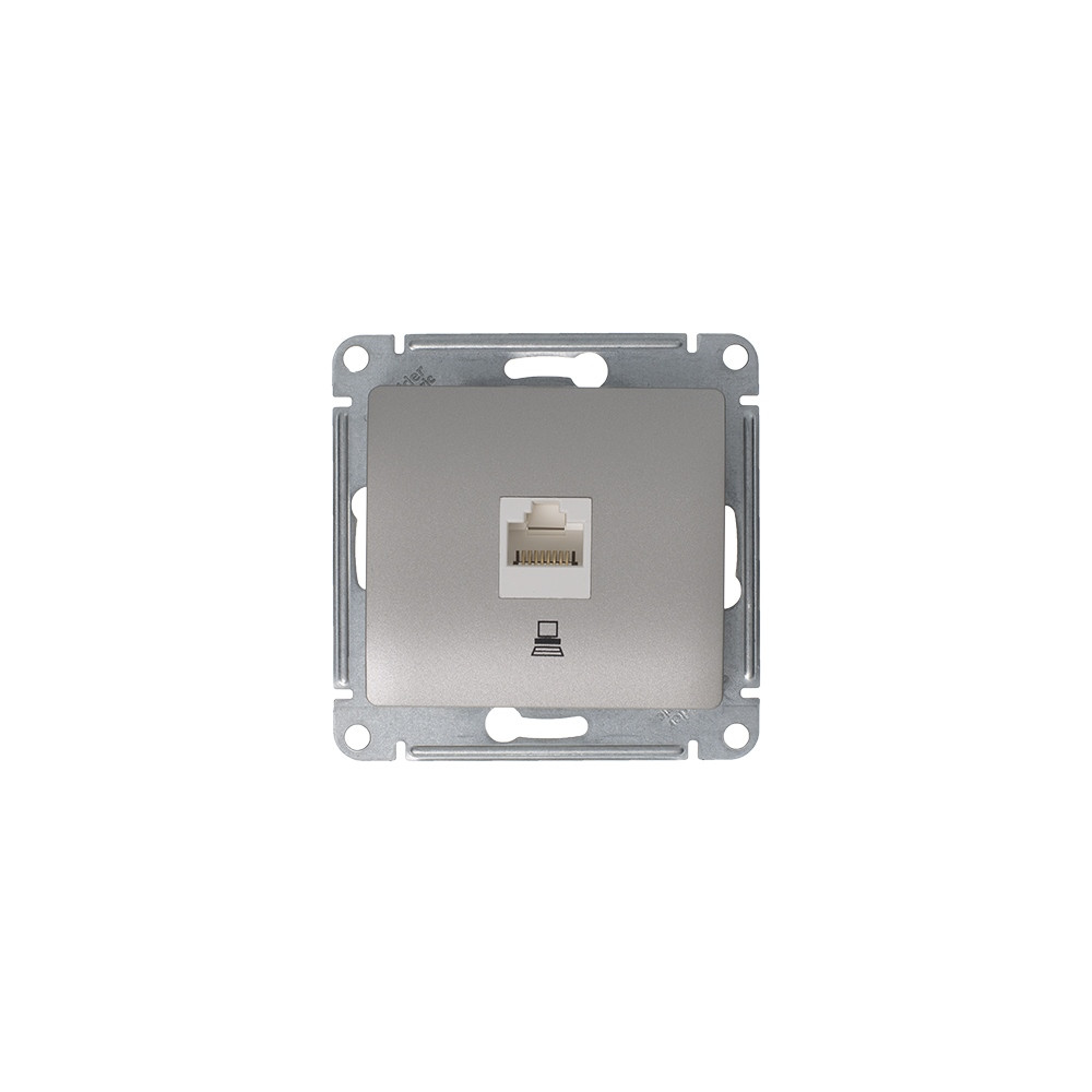 GLOSSA Розетка компьютерная RJ45 категория 5E механизм платина Systeme Electric GSL001281K