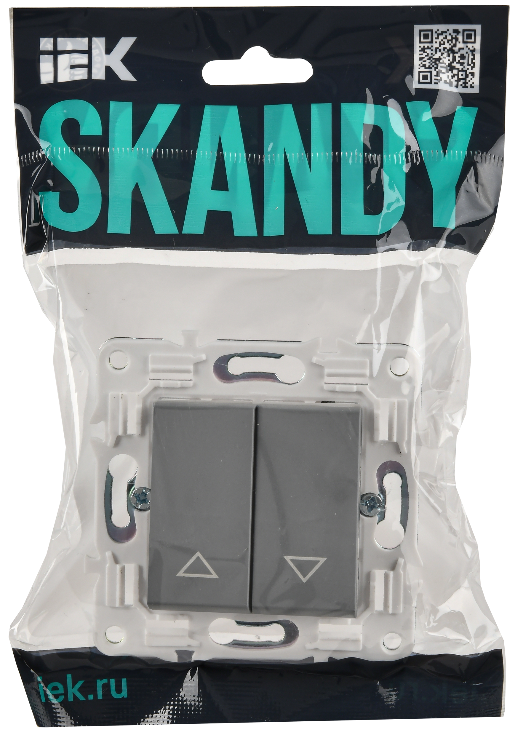 SKANDY Выключатель жалюзи 10А SK-V12Gr серый IEK SK-V15-0-10-K03