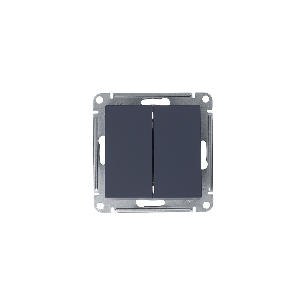 Выключатель двухклавишный ATLASDESIGN схема 5 10АХ механизм грифель Systeme Electric ATN000751