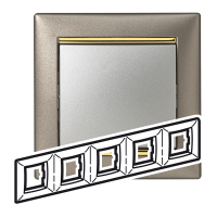 VALENA Рамка 5 постов горизонтальная титан/золото Legrand 770365