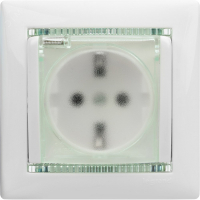Розетка 1-местная с заземлением с защитными шторками и крышкой 16А IP44 белый VALENA IEK 774220
