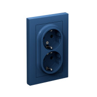 ATLASDESIGN РОЗЕТКА двойная с заземлением со шторками, 16А, в сборе, АКВАМАРИН Systeme Electric ATN001126
