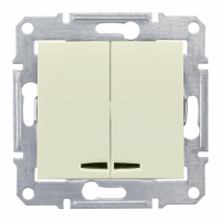 Sedna Выключатель двухклавишный с подсветкой в рамку бежевый Schneider Electric SDN0300347