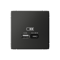ARTGALLERY USB розетка A + тип-C 45Вт высокоскор.заряд. QC, PD, механизм, базальт Systeme Electric GAL001429