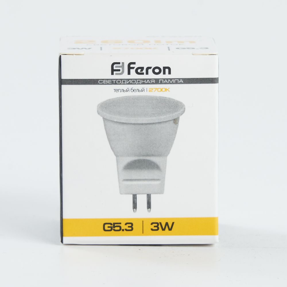 Лампа светодиодная LED 3вт 230в G5.3 MR11 теплый FERON LB-271 6LED 25551
