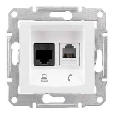 Sedna Розетка телефон/компьютер в рамку белая Schneider Electric SDN5100121