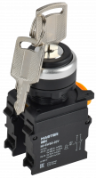 Переключатель с ключом 3 полож. 1NO+1NC чёрный MASTER IEK MI-SW60-20Y-3-34-3-K02