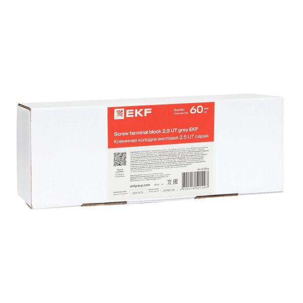 Клеммная колодка винтовая 2.5 UT серая EKF scr-ut-2,5-g