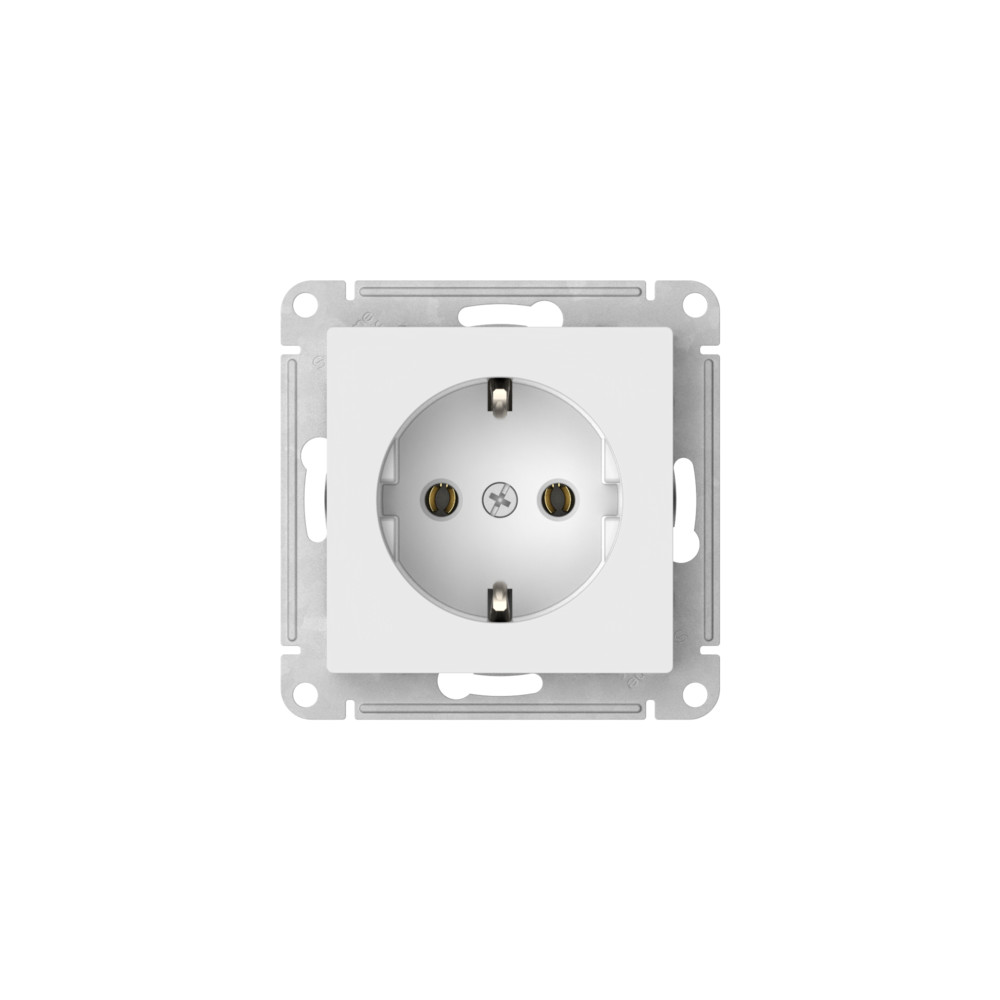 ATLASDESIGN РОЗЕТКА с заземлением, 16А, быстрозажимные клеммы, БЕЛЫЙ Systeme Electric ATN000143S