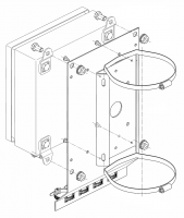 Кронштейн крепления  для гермокоробок КМ-4, КМ-5, КМ-6, блоков питания БПУ-1 на квадратные и круглые опоры , 115  135 мм Тахион КС-2 40054
