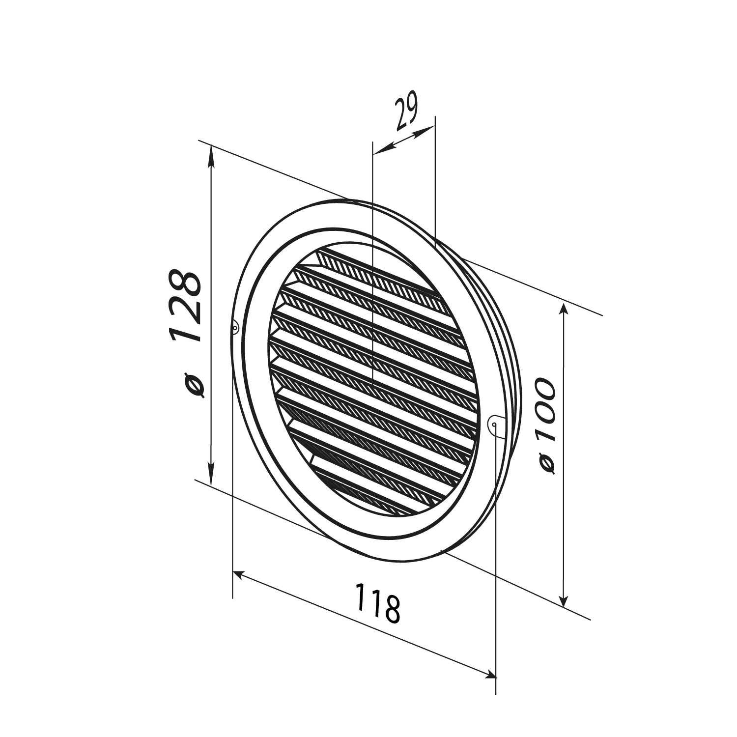 Решетка вентиляционная вытяжная  100 w/n ZERNBERG 10253611 00-025361  