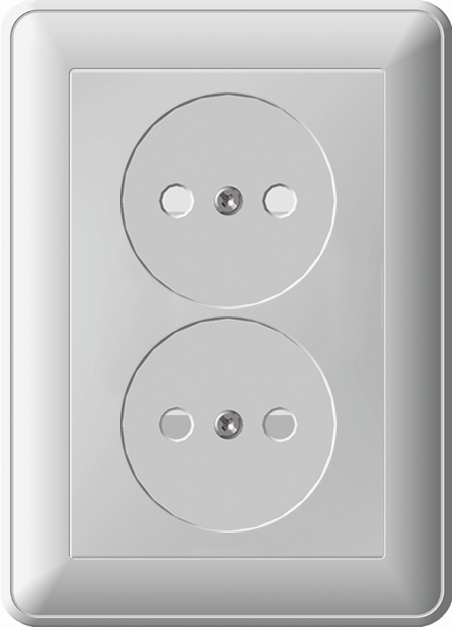 W59 Розетка двойная скрытая без заземления 16А белая Systeme Electric RS16-254-18