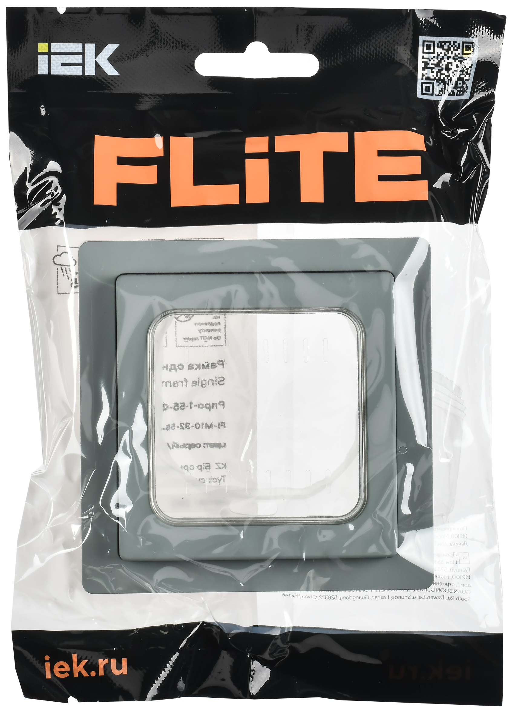 FLITE Рамка 1-местная IP55 Рпро-1-55-ФлС серый IEK FI-M10-32-55-K03
