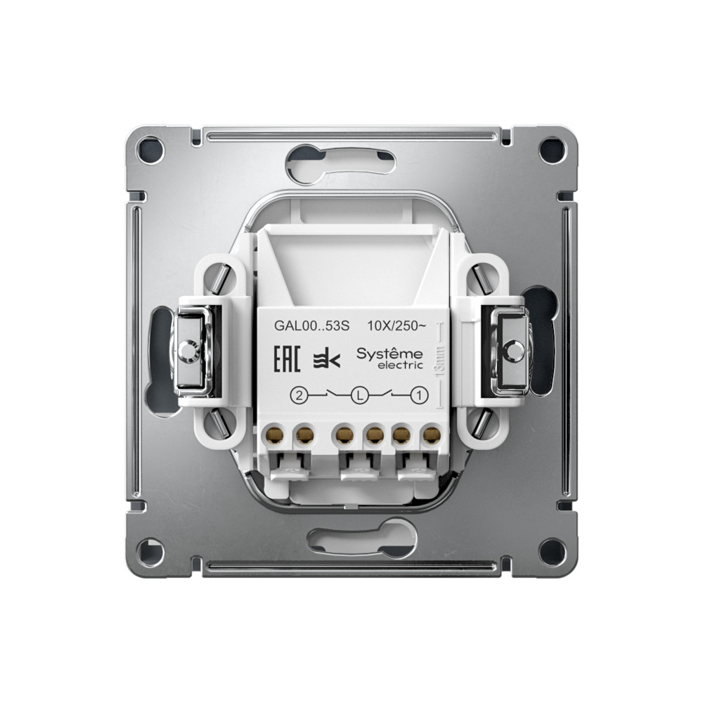 ARTGALLERY 2-клавишный ВЫКЛЮЧАТЕЛЬ с подсветкой, сх.5а, 10АХ, механизм, быстрозажимные клеммы, ГРИФЕЛЬ Systeme Electric GAL000753S