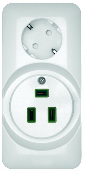 ПРИМА Розетка наружная комбинированная белая Systeme Electric RA32-211R-B