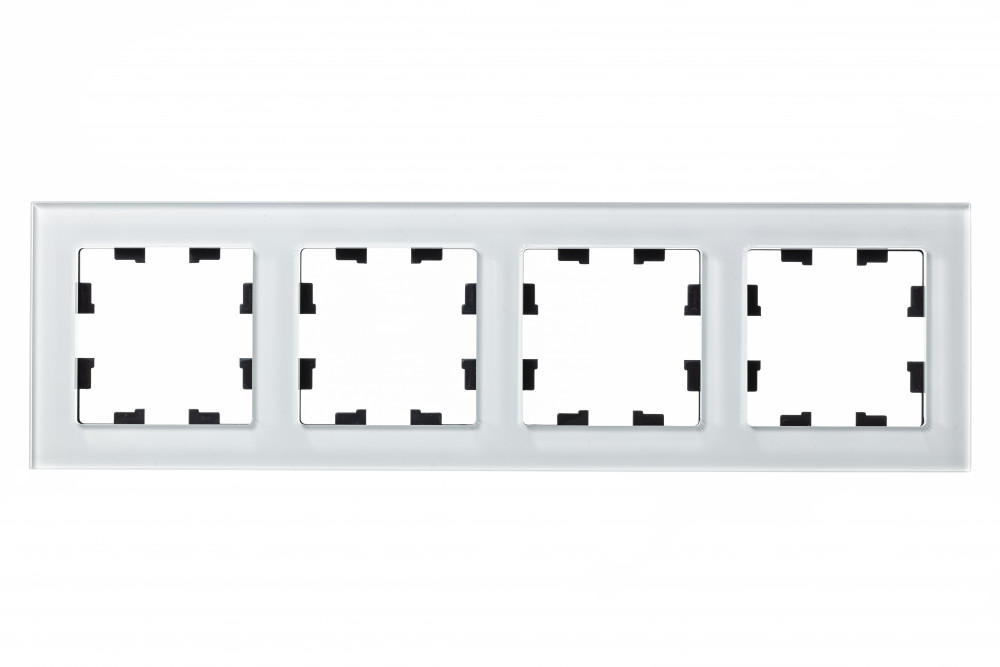 Рамка четырехпостовая ATLASDESIGN NATURE, СТЕКЛО БЕЛЫЙ Systeme Electric ATN320104