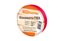 Изолента ПВХ 0,13*15мм Красная 20м TDM TDM ELECTRIC SQ0526-0013