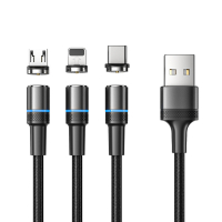 Кабель USB 3в1, Type-С, Lightning, Micro USB, 1.2м, черный REXANT 18-7076
