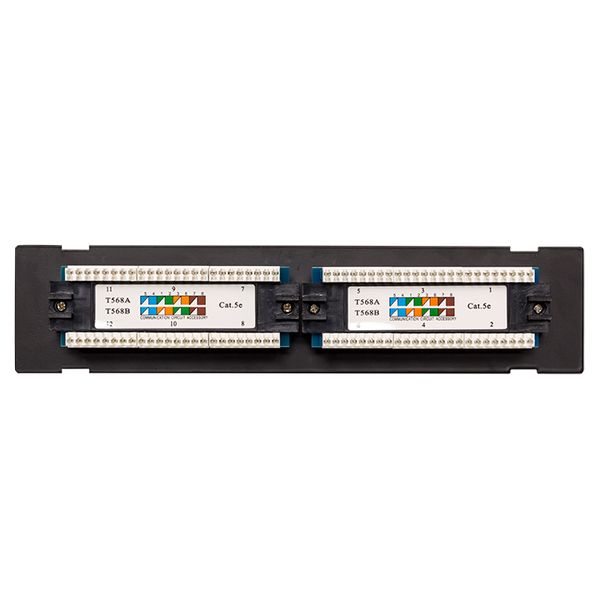 Патч-панель настенная TERACOM PRO Cat.5E неэкранированная UTP 12 портов RJ-45 Dual IDC EKF TRP-WPP-5EUTP-12