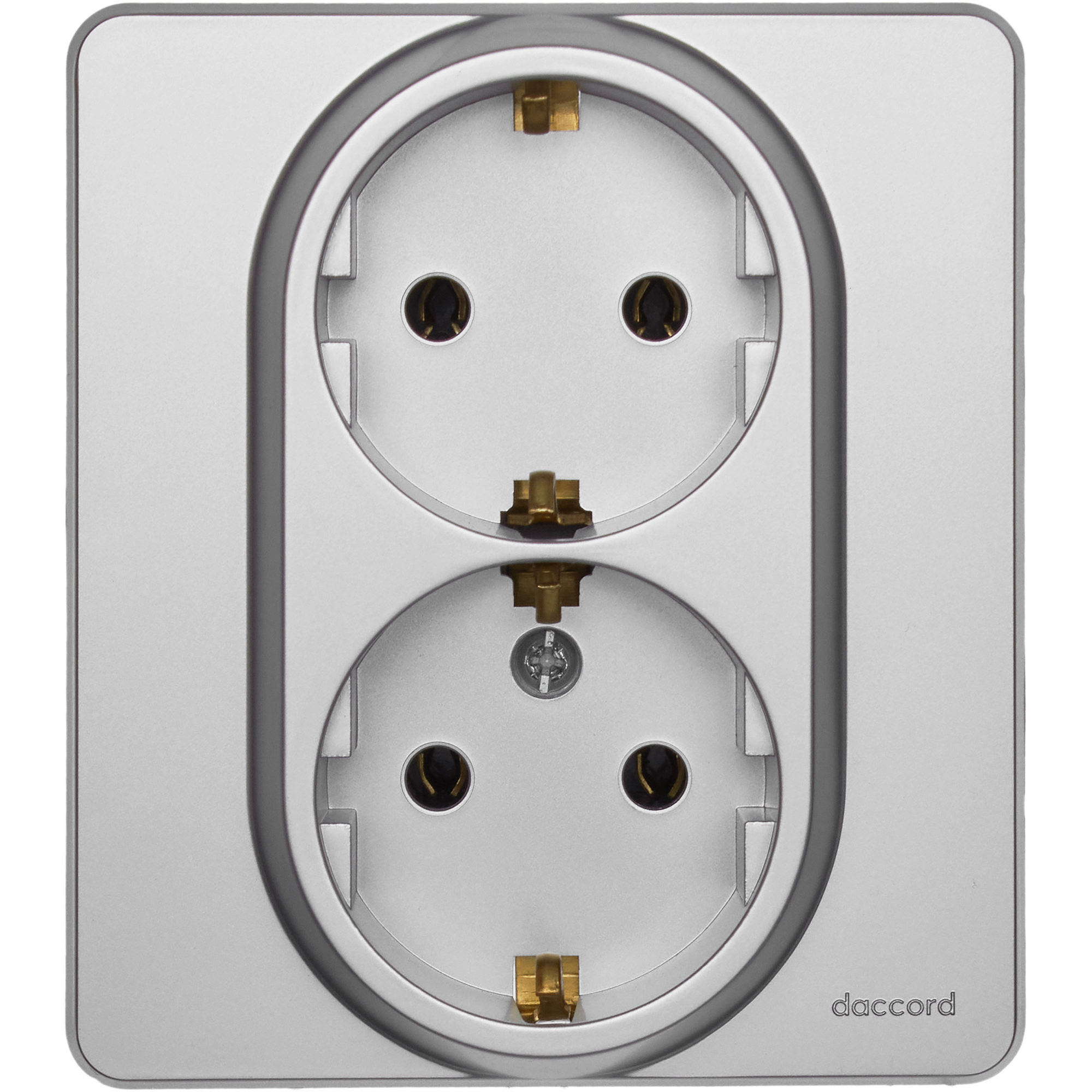 Розетка 2 x 2К+З немецкий стандарт 16 А 250 В~ INSPIRIA алюминий Legrand 673752