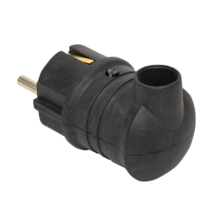 Вилка угловая каучуковая 230В 2P+PE 16A IP44 DIY EKF RPS-017-16-230-44-r