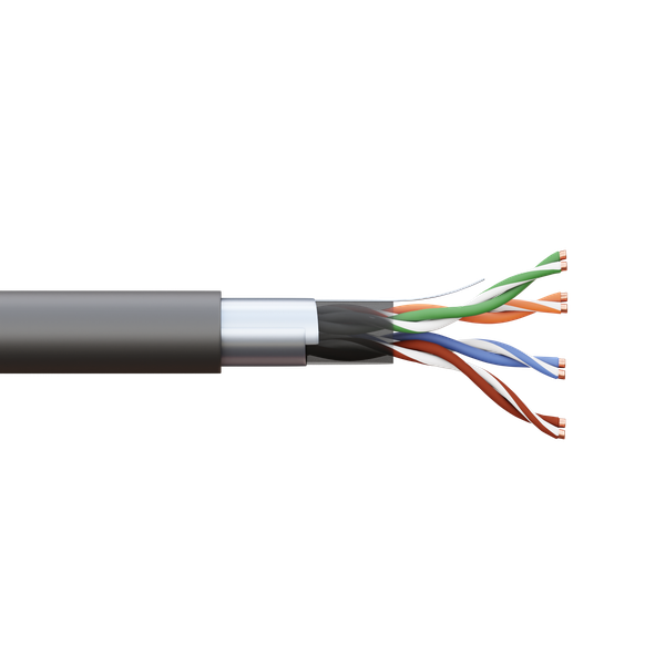 Витая пара TERACOM 5E F/UTP 4 пары solid OUT LDPE черный 305м EKF TRC-5EFTP-04PE-BK-OUT3